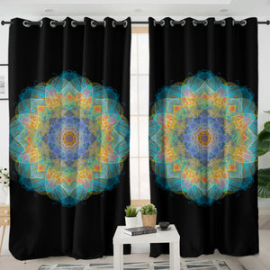 Magic Colorful Lotus Mandala SWKL4542 - 2 Panel Curtains