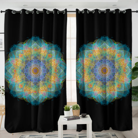 Image of Magic Colorful Lotus Mandala SWKL4542 - 2 Panel Curtains
