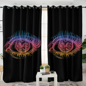 Colorful Eye Black Theme SWKL4601 - 2 Panel Curtains