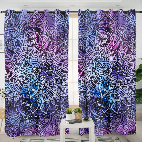 Image of Purple Mandala Matrix SWKL4646 - 2 Panel Curtains