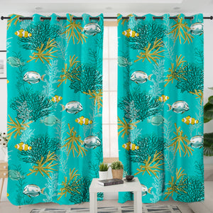 Tiny Creatures Marine Ocean SWKL4737 - 2 Panel Curtains