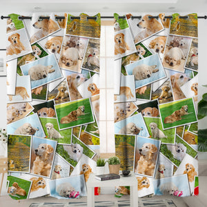 Golden Retriever Pictures SWKL5237 - 2 Panel Curtains