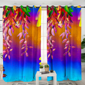 RGB Reverse Gradient Tree SWKL5238 - 2 Panel Curtains