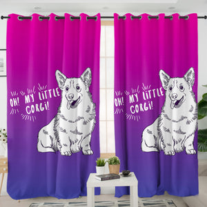 Little Corgi Purple Theme SWKL5251 - 2 Panel Curtains