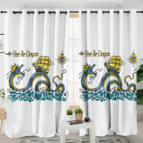 Image of Here Be Dragons SWKL5262 - 2 Panel Curtains