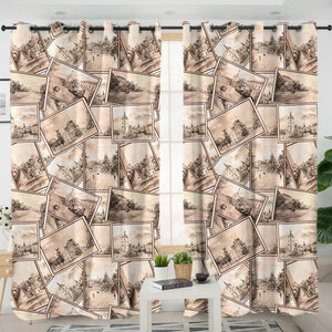 Old Picture Vinatge Color SWKL5264 - 2 Panel Curtains