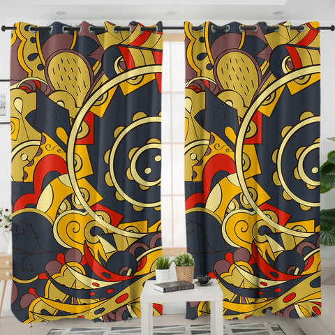 Image of Vintage Color Royal Vortex SWKL5333 - 2 Panel Curtains