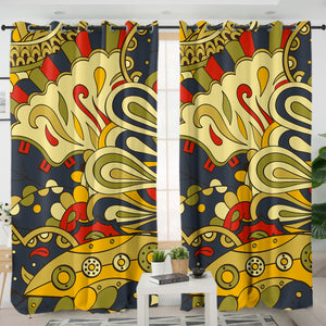 Vintage Color Royal Mandala SWKL5335 - 2 Panel Curtains