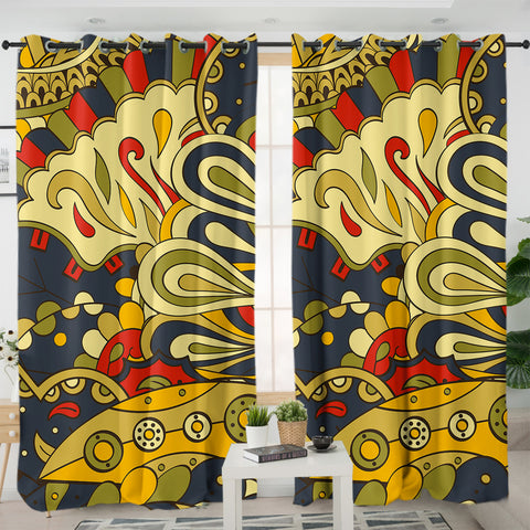 Image of Vintage Color Royal Mandala SWKL5335 - 2 Panel Curtains