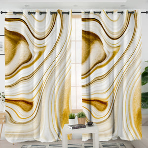 Golden Brown Old Paint Splatter SWKL5342 - 2 Panel Curtains