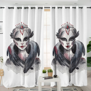 Watercolor Dark Female Witch SWKL5354 - 2 Panel Curtains