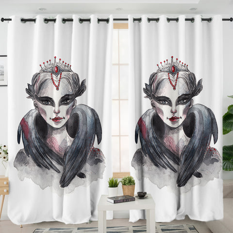 Image of Watercolor Dark Female Witch SWKL5354 - 2 Panel Curtains