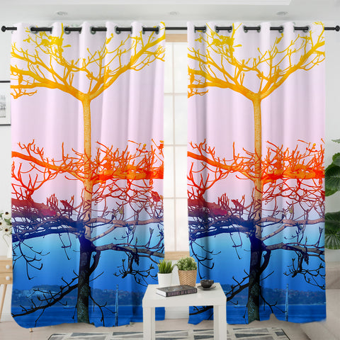 Image of Beautiful Color Big Tree SWKL5454 - 2 Panel Curtains