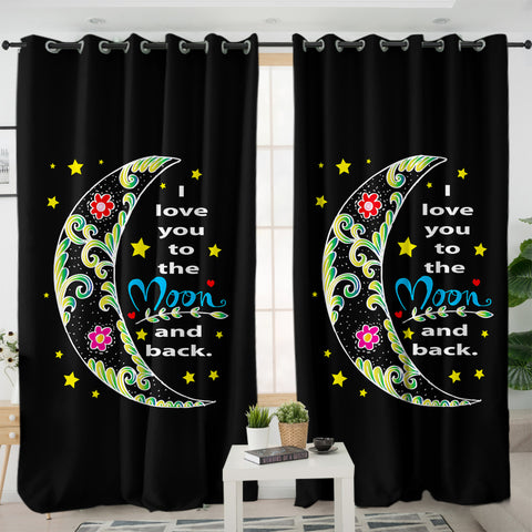 Image of I Love You To The Moon And Back SWKL5459 - 2 Panel Curtains