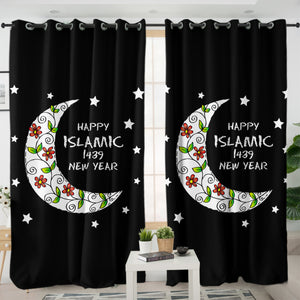 Happy Islamic 1439 New Year SWKL5463 - 2 Panel Curtains