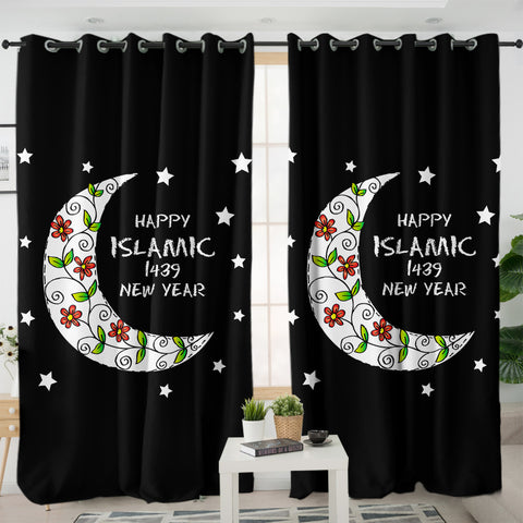 Image of Happy Islamic 1439 New Year SWKL5463 - 2 Panel Curtains