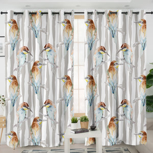 Sunbird Beige Stripes SWKL5468 - 2 Panel Curtains