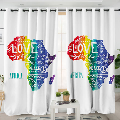Image of Piece And Love LGBT Africa SWKL5478 - 2 Panel Curtains