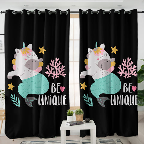 Image of Be Unique Unicorn Mermaid SWKL5603 - 2 Panel Curtains