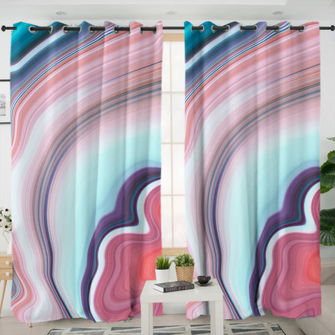 Image of Purple Color Waves SWKL5622 - 2 Panel Curtains