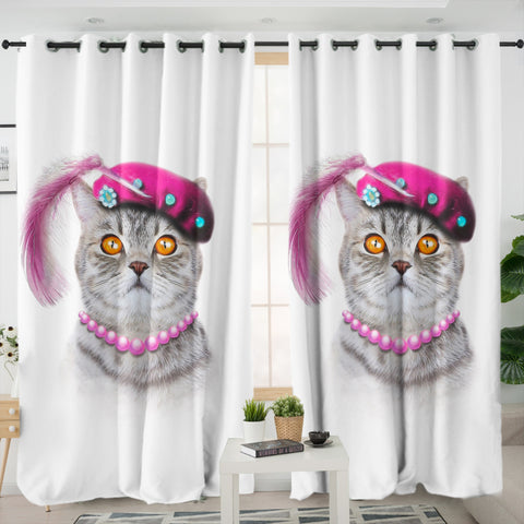 Image of Female Artist Cat SWKL5627 - 2 Panel Curtains