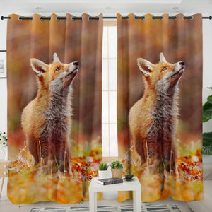 Real Little Fox In The Forest SWKL6107 - 2 Panel Curtains