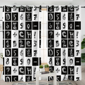 B&W Hiphop Graphic Typo SWKL6123 - 2 Panel Curtains
