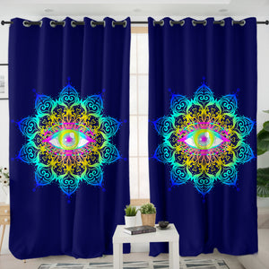 Colorful Magical Eye Dark Blue Theme SWKL6132 - 2 Panel Curtains