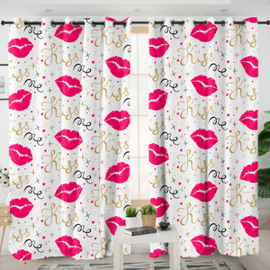 Kiss Me Pink Lips SWKL6134 - 2 Panel Curtains