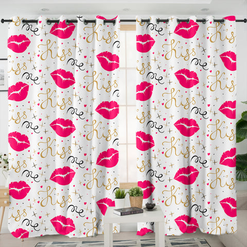 Image of Kiss Me Pink Lips SWKL6134 - 2 Panel Curtains