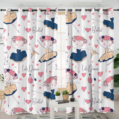 Image of I Love Ballet SWKL6214 - 2 Panel Curtains
