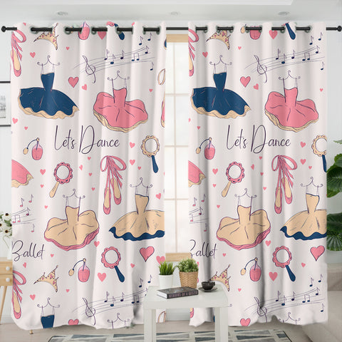 Image of Beautiful Ballet Dress Collection SWKL6217 - 2 Panel Curtains