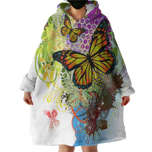 Colorful Butterfly SWLF3311 Hoodie Wearable Blanket