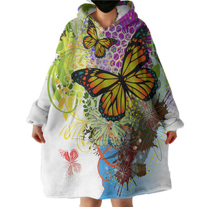 Deer With Flowers SWLF3315 Hoodie Wearable Blanket