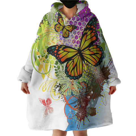 Image of Deer With Flowers SWLF3315 Hoodie Wearable Blanket