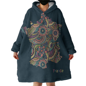 France Territory SWLF3320 Hoodie Wearable Blanket