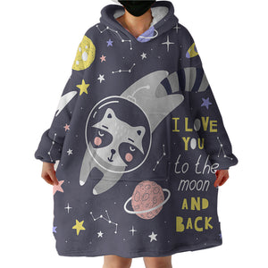 Cat To The Moon SWLF3323 Hoodie Wearable Blanket