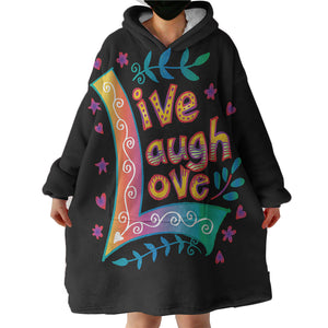 Live Laugh Love SWLF3346 Hoodie Wearable Blanket