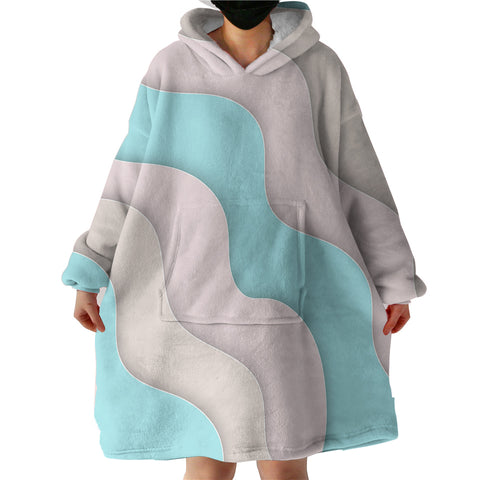 Image of Blue & Pink Pattern SWLF3355 Hoodie Wearable Blanket