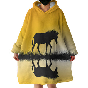 Horse and Shadow SWLF3365 Hoodie Wearable Blanket
