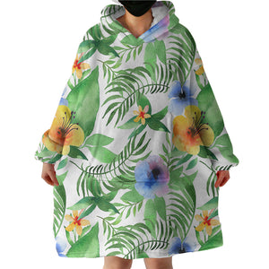 Leaves and Flowers SWLF3368 Hoodie Wearable Blanket