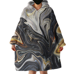 Black Marble SWLF3461 Hoodie Wearable Blanket