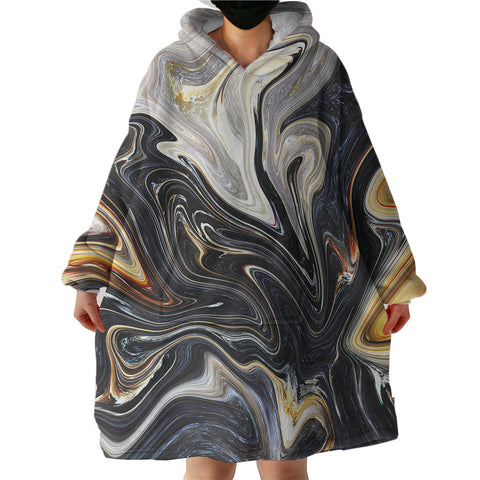 Image of Black Marble SWLF3461 Hoodie Wearable Blanket