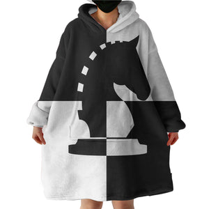 Playing Chess SWLF3463 Hoodie Wearable Blanket