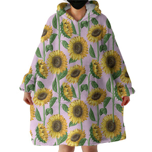 Pink Sun Flowers SWLF3471 Hoodie Wearable Blanket