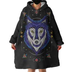 Blue Wolf SWLF3477 Hoodie Wearable Blanket