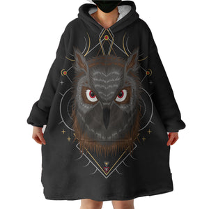 Black Wolf SWLF3480 Hoodie Wearable Blanket