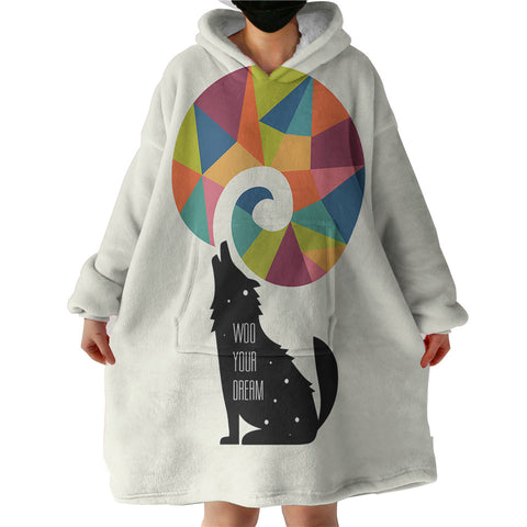 Image of Rainbow Wolf SWLF3481 Hoodie Wearable Blanket