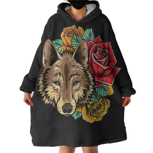 Rose Wolf SWLF3483 Hoodie Wearable Blanket