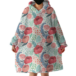 Colorful Flowers SWLF3486 Hoodie Wearable Blanket